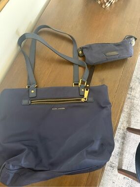 Marc Jacobs Navy Nylon Tote with Matching Pouch